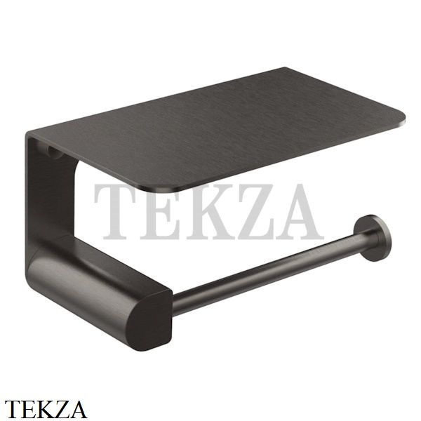 Gessi RILIEVO Держатель для туалетной бумаги с крышкой-полкой 59449-707, Black Metal Brushed