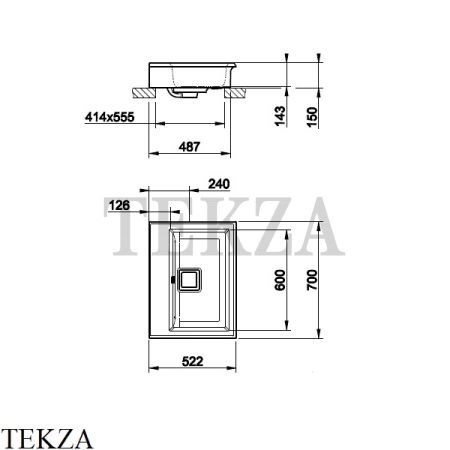 Gessi ELEGANZA Раковина накладная или подвесная 46811-521, Cristalplant белый матовый